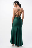 Back lace up mermaid dress with waist shirring